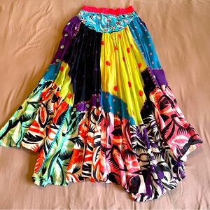 Mimi‎ Liberté by Michel Klein Boho Patchwork Asymmetrical Skirt – Size 38